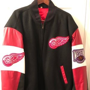 Vintage Detroit Red Wings Jacket - Leather and Wool